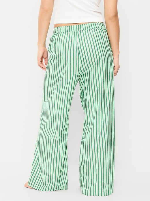 Image number 7 showing, Poplin Wide-Leg Pajama Pants
