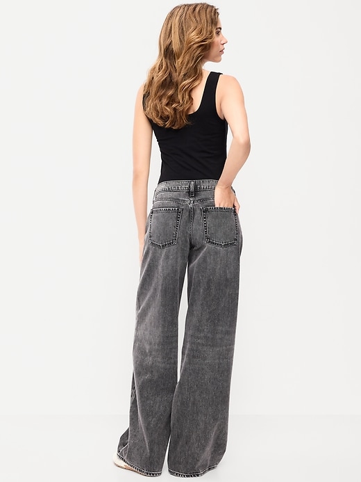 Image number 3 showing, Low-Rise Baggy Wide-Leg Jeans
