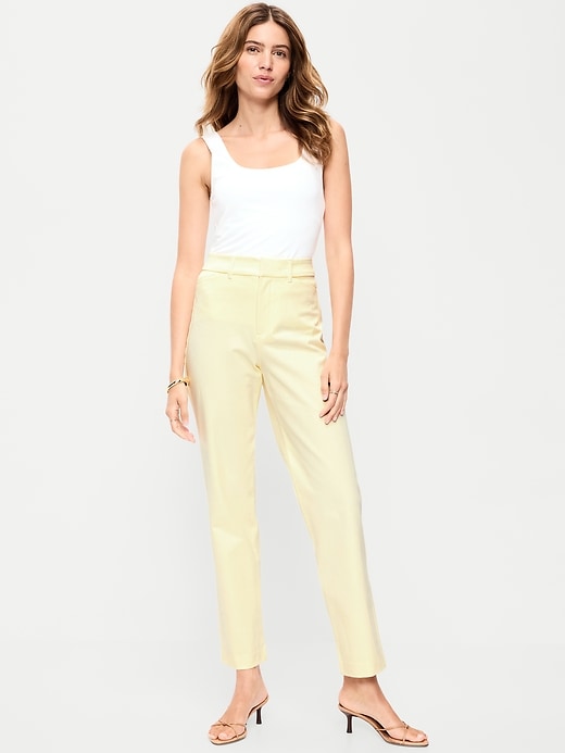 Image number 1 showing, High-Waisted Pixie Straight Pants