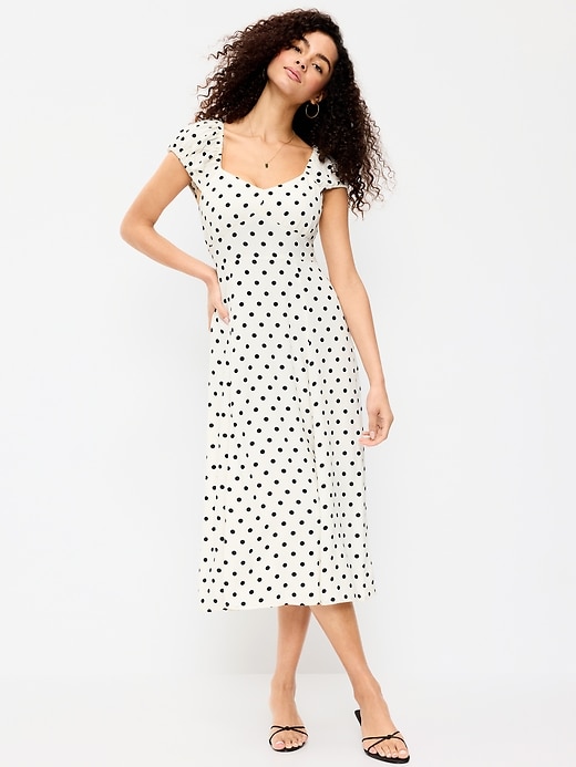 Image number 1 showing, Short-Sleeve Fit & Flare Midi Dress