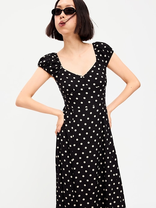 Image number 1 showing, Short-Sleeve Fit & Flare Midi Dress