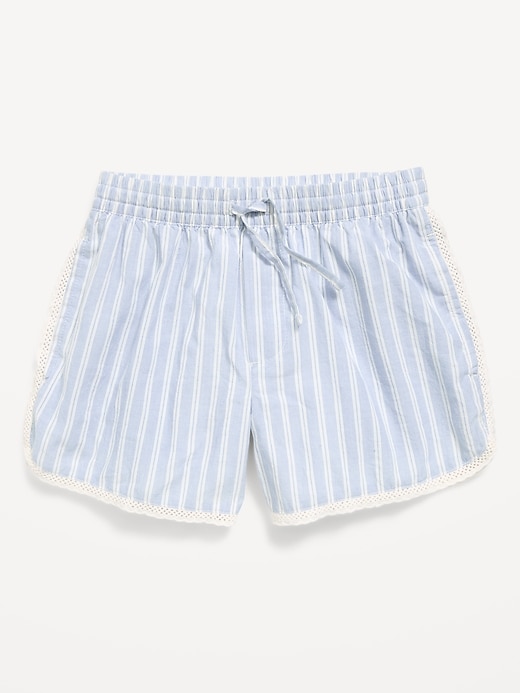 Image number 1 showing, Lace-Trim Poplin Boxer Shorts for Girls
