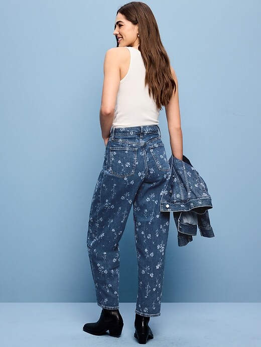 Image number 3 showing, High-Waisted Barrel Ankle Jeans