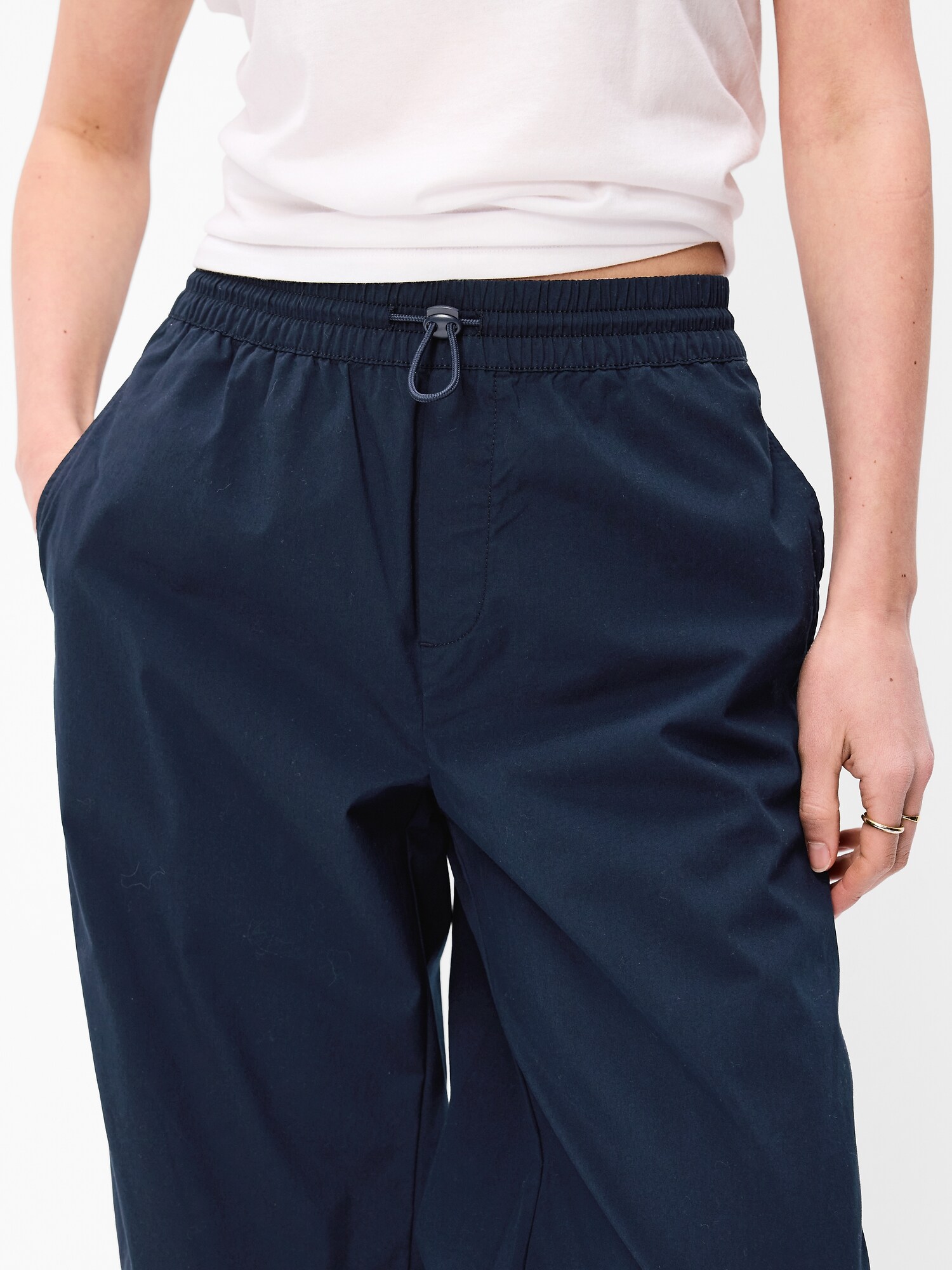 Женские брюки Old Navy Lightweight Pull-On Poplin Balloon, цвет: Тёмно-синий — фото 4