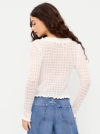 Image number 2 showing, Tie-Front Open Cardigan