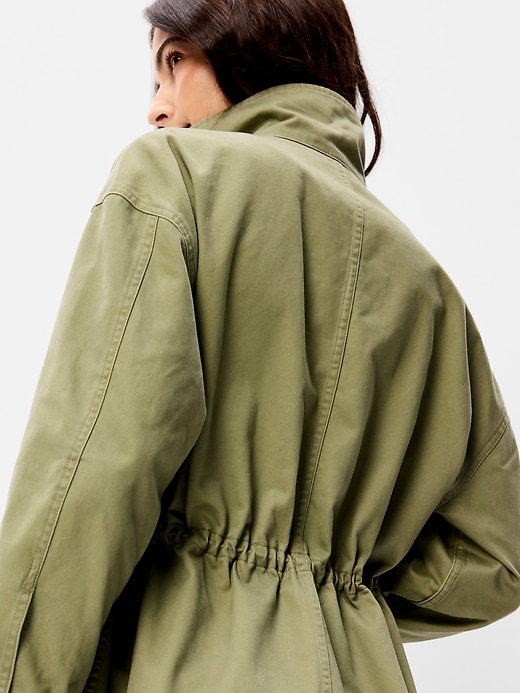 Image number 6 showing, Cinched-Waist Satin Utility Jacket