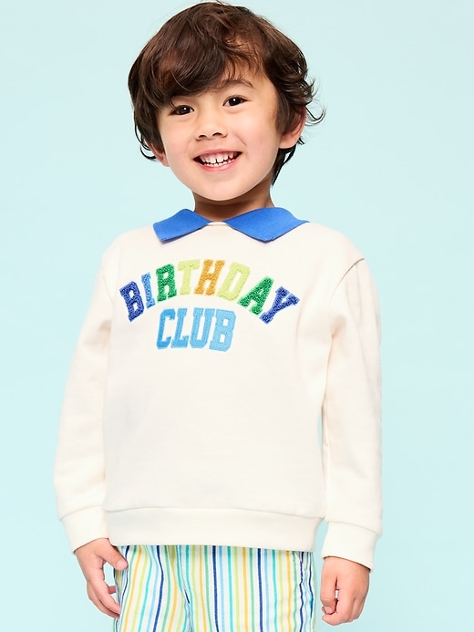 Oversized Collared Unisex Birthday Sweatshirt for Toddler