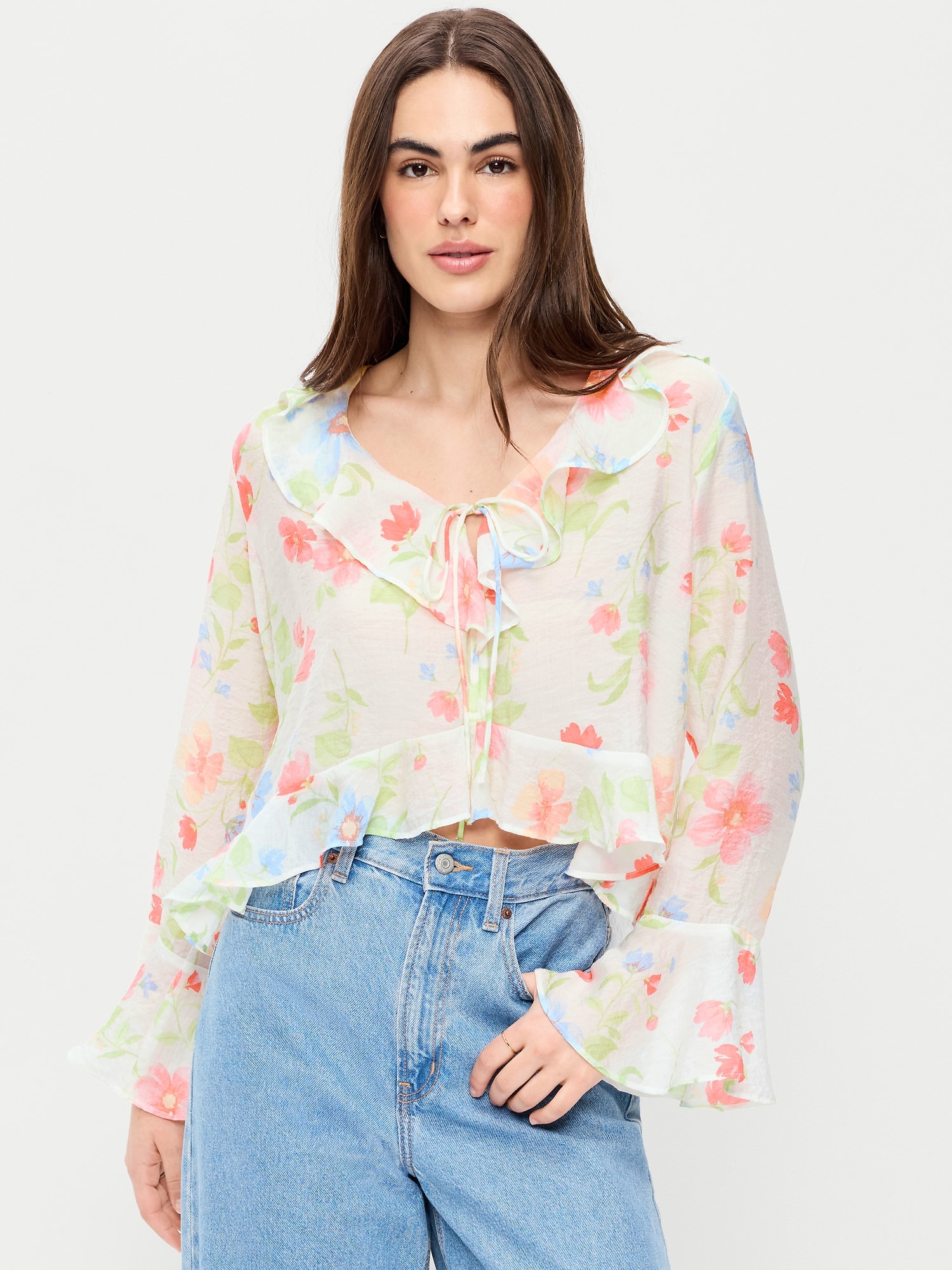 Bell-Sleeve Ruffle Top - image 4