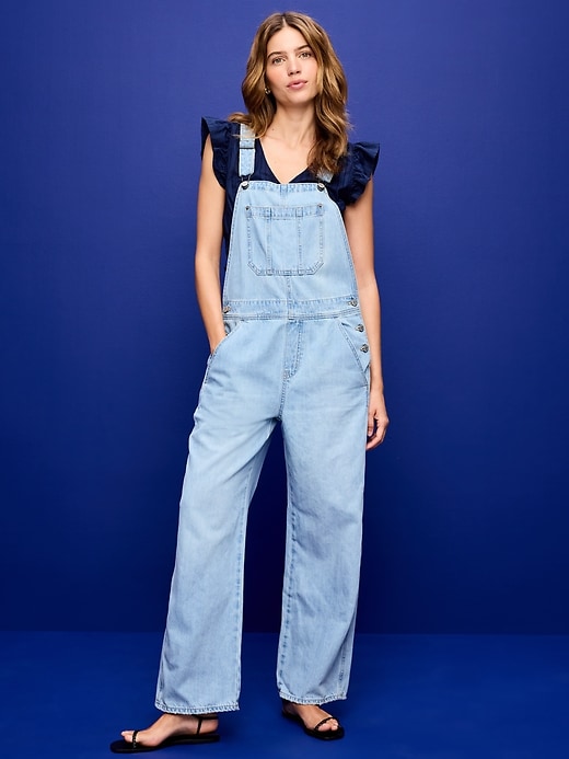 Image number 2 showing, Baggy Wide-Leg Overalls
