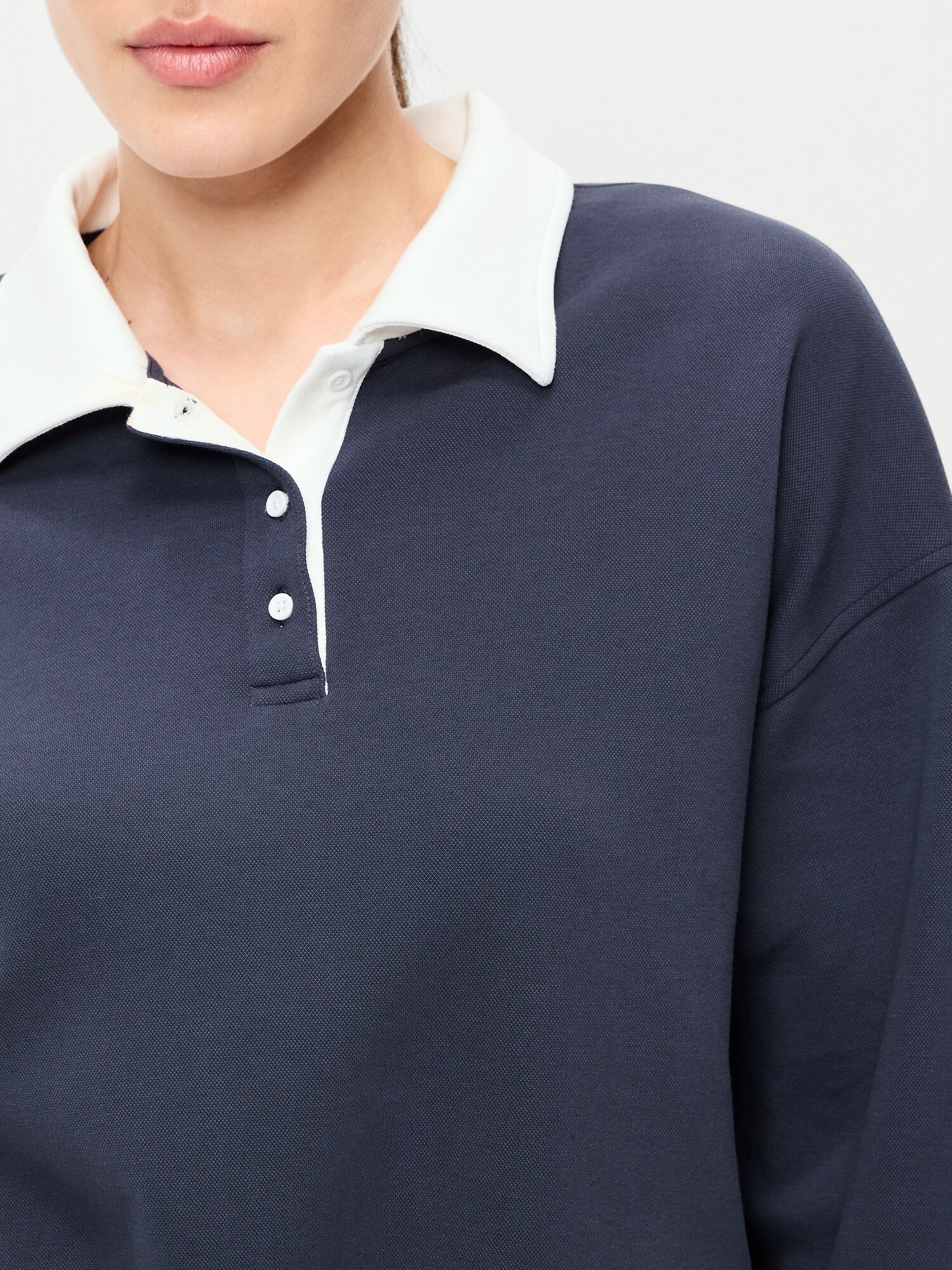 Женская рубашка-поло Old Navy Dynamic Fleece из пике, цвет: Сумеречный тёмно-синий — фото 4