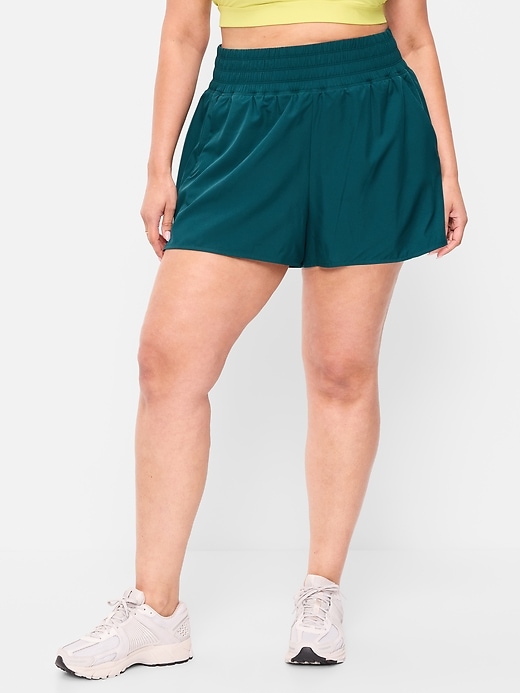 Image number 1 showing, Extra High-Waisted Crinkle Run Shorts -- 3-inch inseam