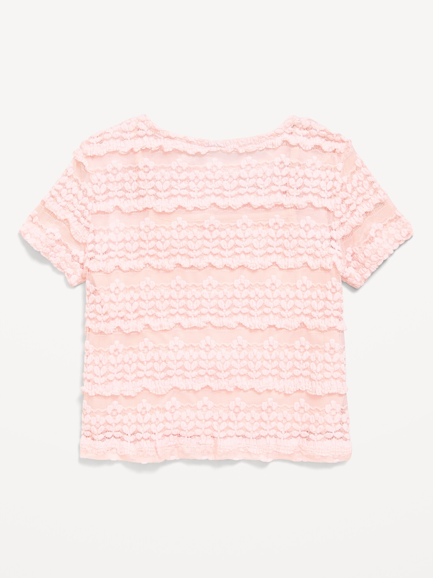 Топ Old Navy 2-in-1 Short-Sleeve Cami Lace Top для девочек, цвет: Пастельный розовый — фото 3