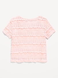 Image number 3 showing, Short-Sleeve Lace Top for Girls