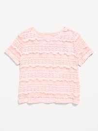 Image number 1 showing, Short-Sleeve Lace Top for Girls