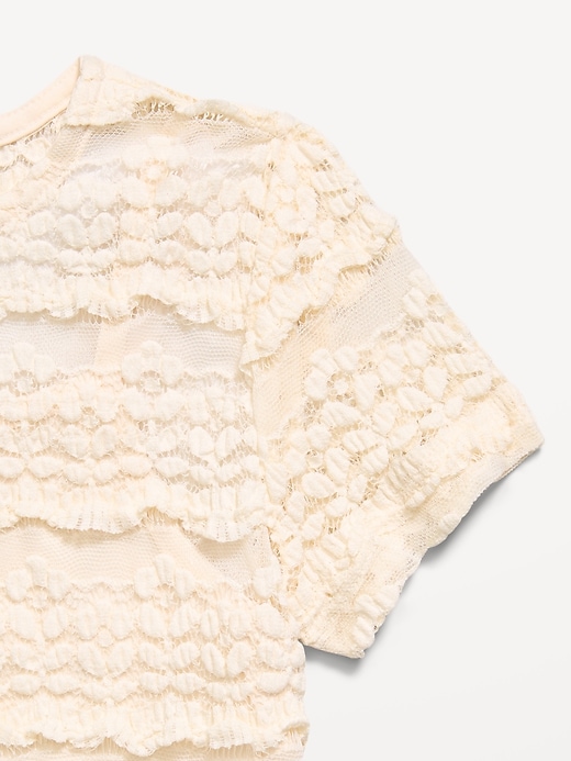Image number 4 showing, Short-Sleeve Lace Top for Girls