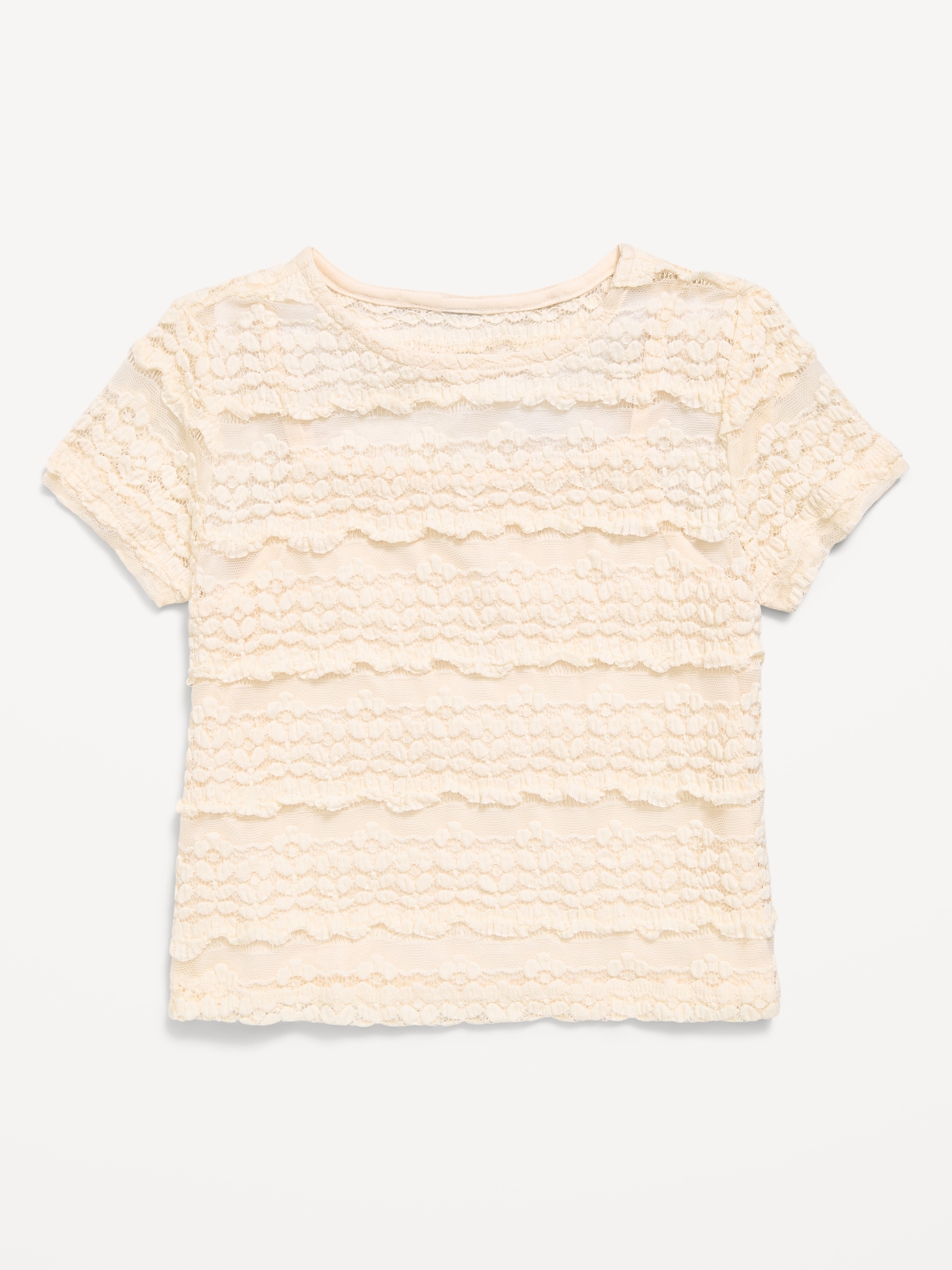 Short-Sleeve Lace Top for Girls