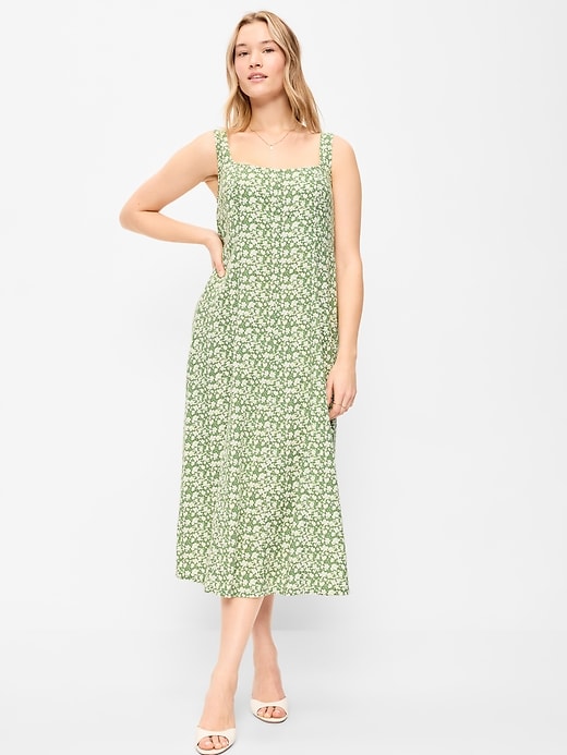 Image number 6 showing, Fit & Flare Sleeveless Linen-Blend Midi Dress