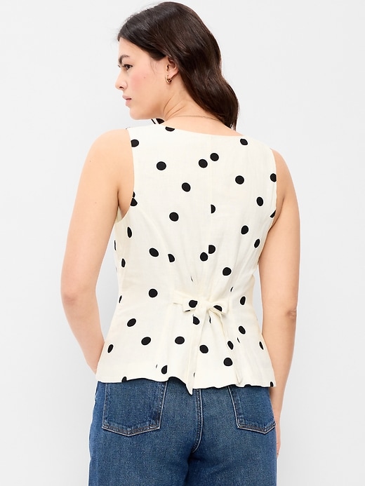 Image number 4 showing, Button-Down Linen Blend Top