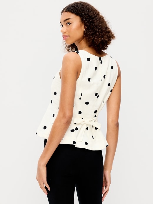 Image number 2 showing, Button-Down Linen Blend Top