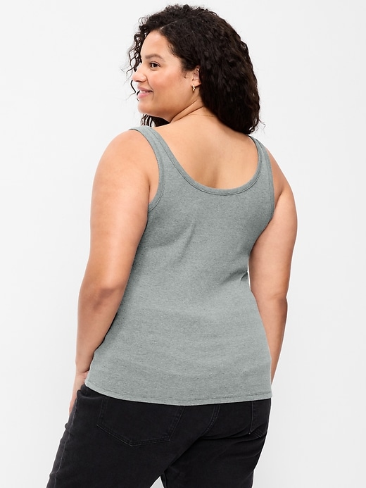 Image number 8 showing, First-Layer Ribbed Scoop-Neck Tank Top