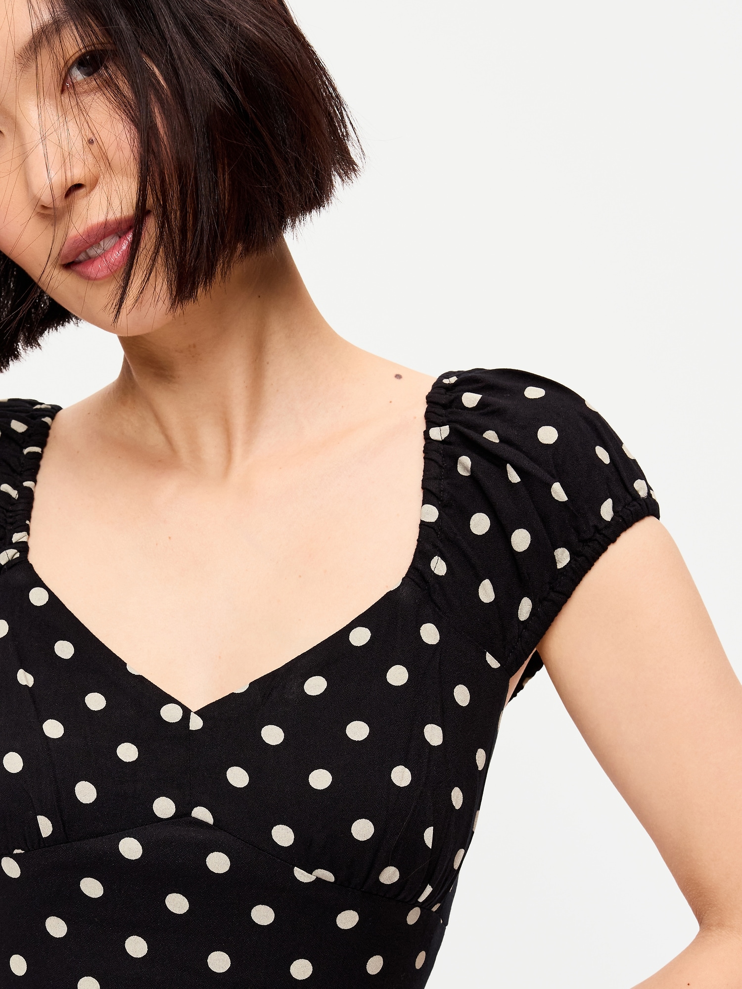 Short-Sleeve Fit & Flare Midi Dress