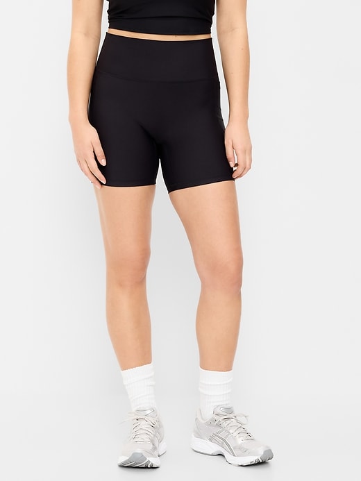 Image number 1 showing, Extra-High Waisted PowerSoft Boundless Pocket Biker Shorts-- 6-inch inseam - No Front Seam