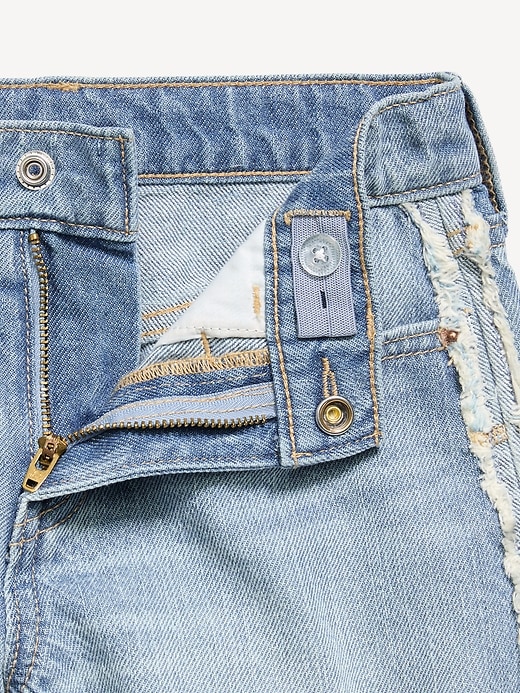 Image number 3 showing, Extra High-Waisted Frayed-Hem Jean Shorts for Girls