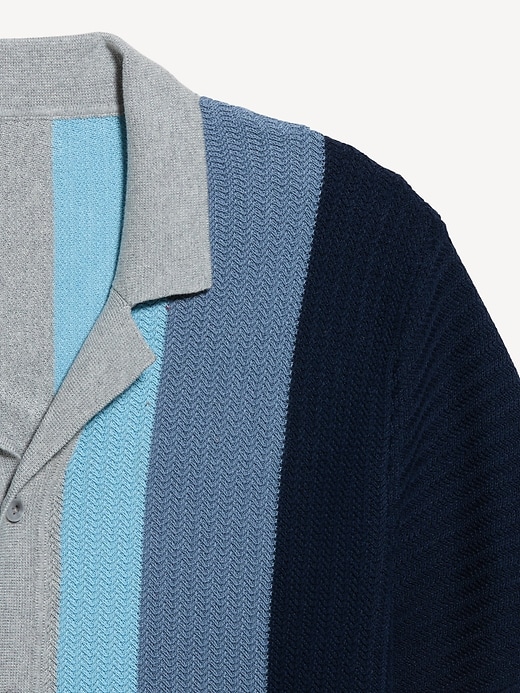 Image number 5 showing, Short-Sleeve Striped Camp Sweater Shirt