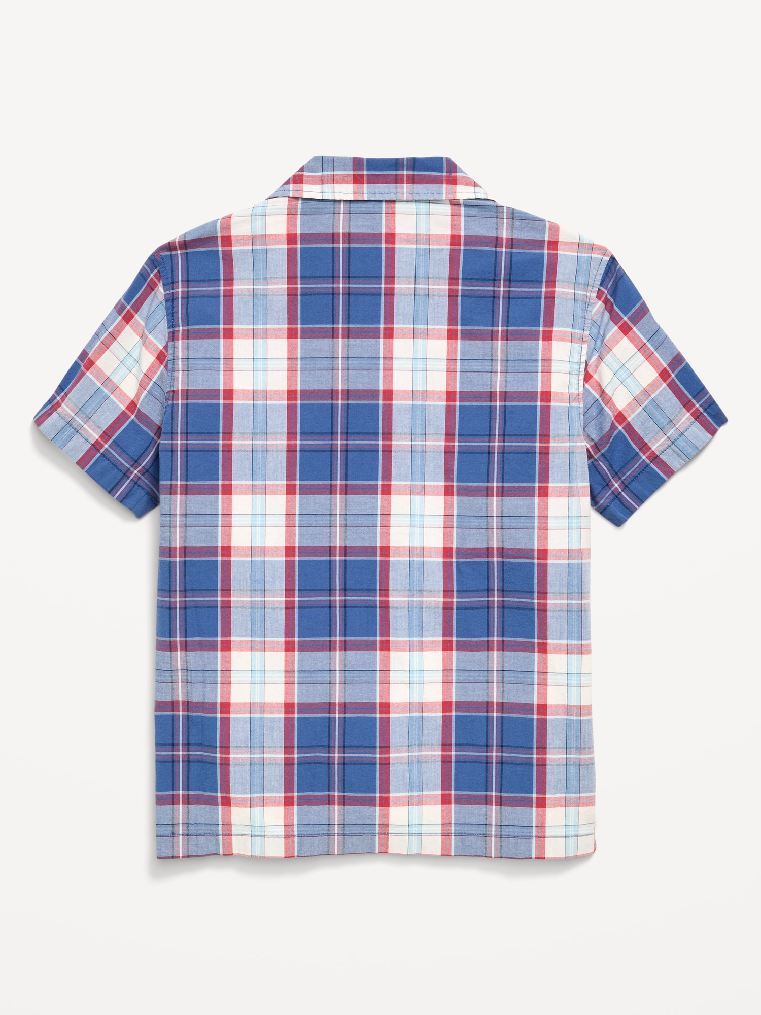 Short-Sleeve Plaid Poplin Shirt for Boys