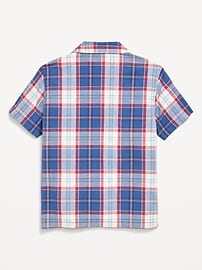 Image number 2 showing, Short-Sleeve Plaid Poplin Shirt for Boys