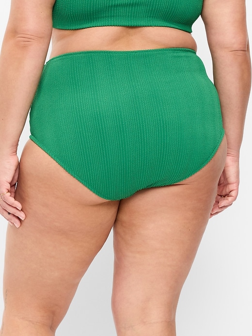 Image number 8 showing, High-Waisted Ribbed Bikini Swim Bottoms