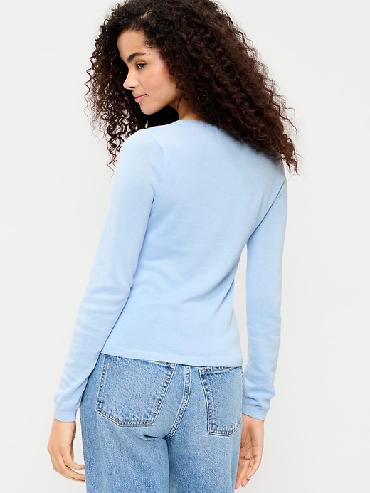 Image number 2 showing, Fitted Scoop-Neck Cropped Jersey Sweater