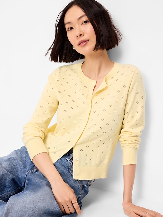 Image number 3 showing, SoSoft Lite Cropped Pointelle Cardigan