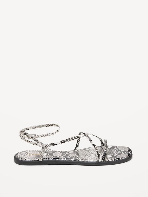 Image number 3 showing, Strappy Faux-Leather Sandals