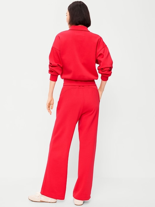 Image number 2 showing, High-Waisted Dynamic Fleece Textured Wide-Leg Sweatpants