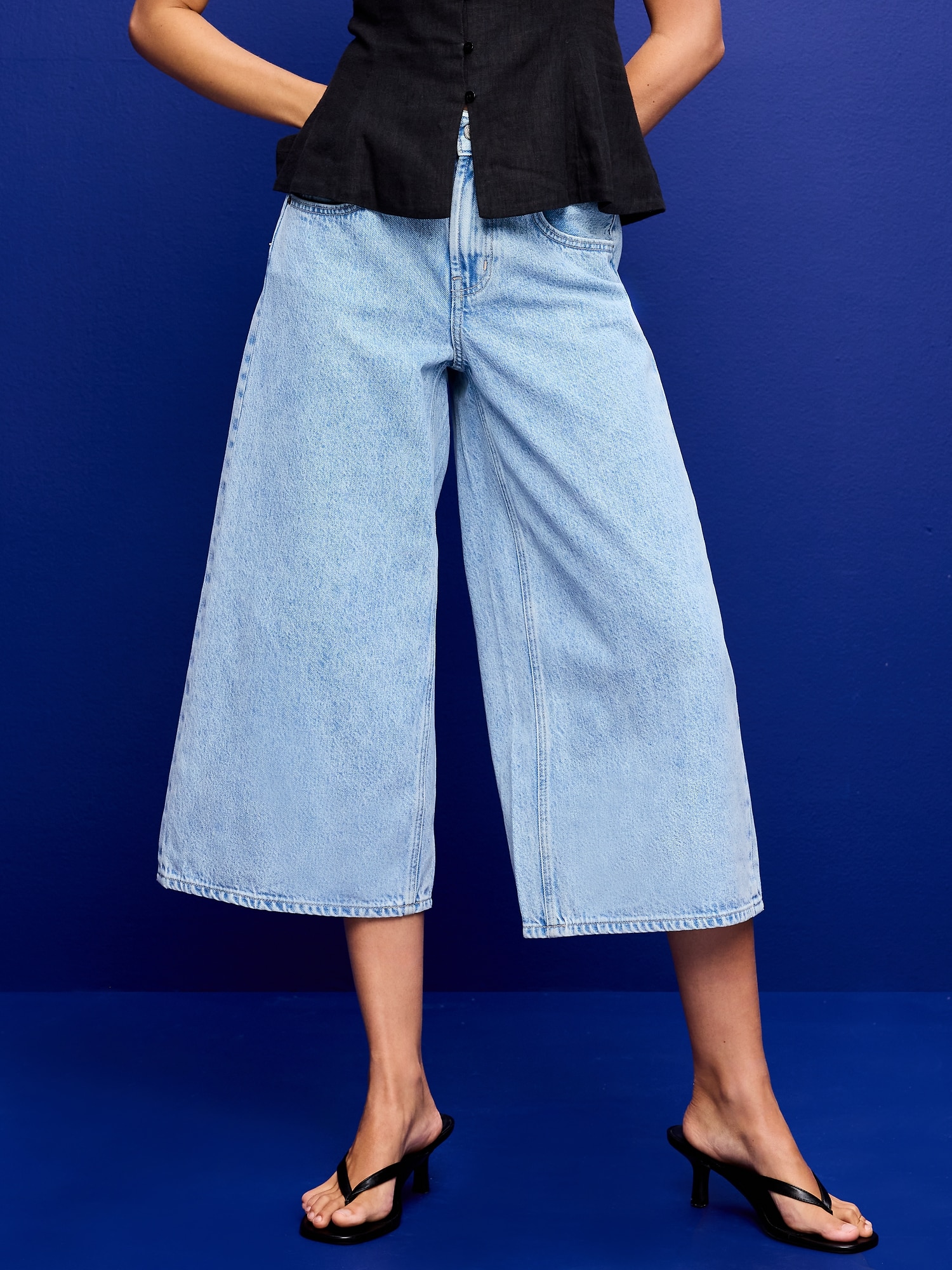 Mid-Rise Baggy Culottes
