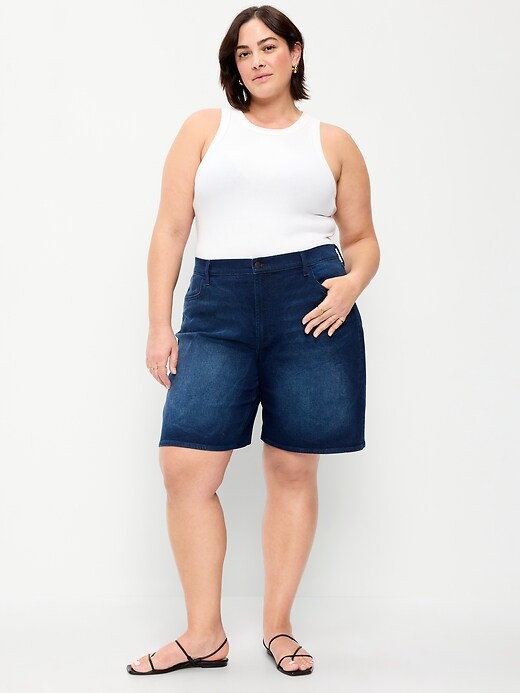 Image number 7 showing, High-Waisted Wow Bermuda Jean Shorts -- 9-inch inseam