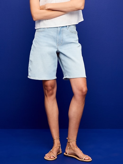 Image number 2 showing, High-Waisted Wow Jean Shorts -- 9-inch inseam