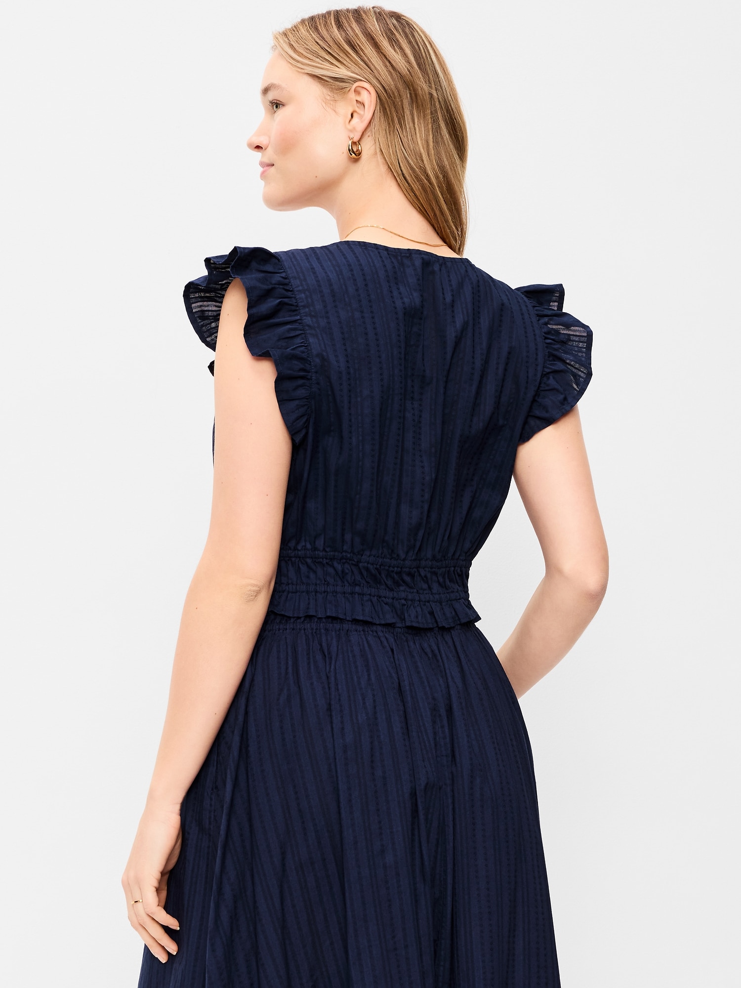 Flutter-Sleeve Poplin Top