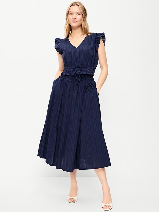 Image number 5 showing, Smocked-Waist Midi Skirt