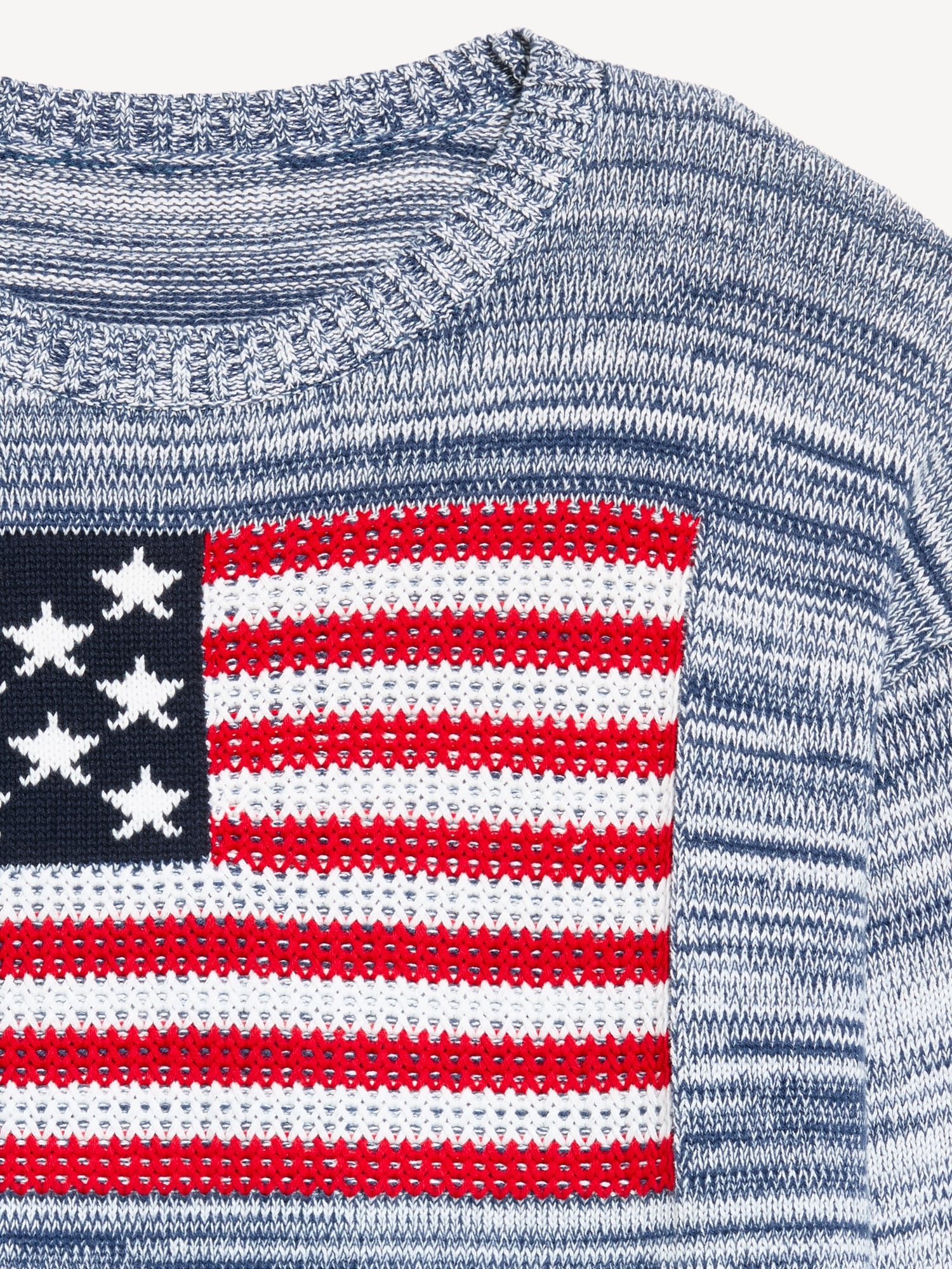 Seaside Cotton Long-Sleeve Flag Sweater