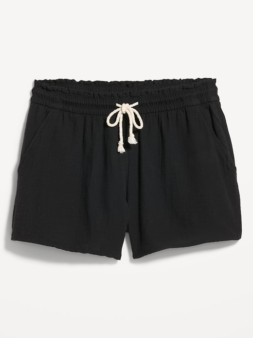 Image number 2 showing, High-Waisted Crinkle Gauze Shorts