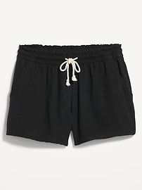 Image number 2 showing, High-Waisted Crinkle Gauze Shorts