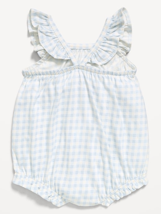 Image number 2 showing, Printed Sleeveless Ruffle-Trim Romper for Baby