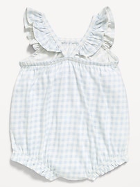 Image number 2 showing, Printed Sleeveless Ruffle-Trim Romper for Baby