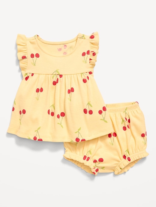 Image number 1 showing, Ribbed Flutter-Sleeve Top and Shorts Set for Baby