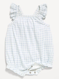 Image number 3 showing, Printed Sleeveless Ruffle-Trim Romper for Baby
