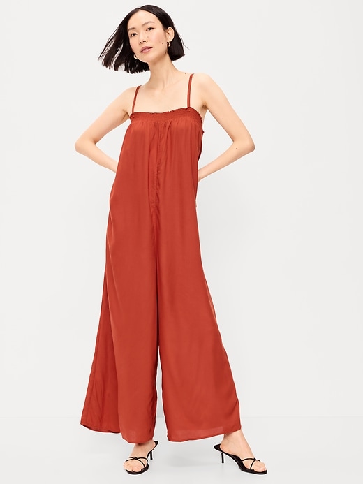 Image number 1 showing, Airy Smocked-Top Jumpsuit