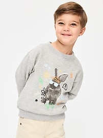 Image number 1 showing, Oversized Long-Sleeve Graphic Sweatshirt for Toddler Boys