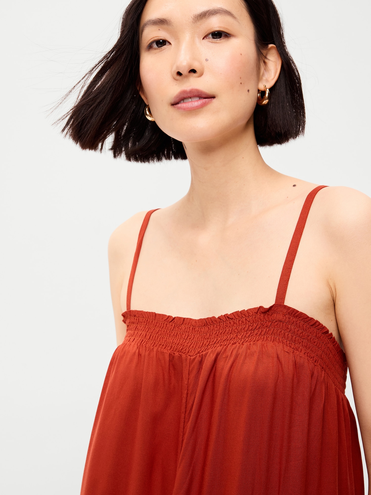 Airy Smocked-Top Jumpsuit